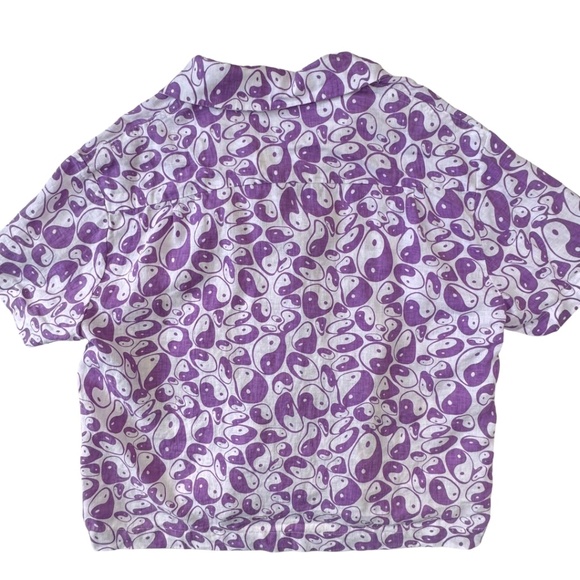 EMMA MULHOLLAND ON HOLIDAY Peace Sign Resort Set Top Linen Button Down Shirt S - Picture 3 of 5